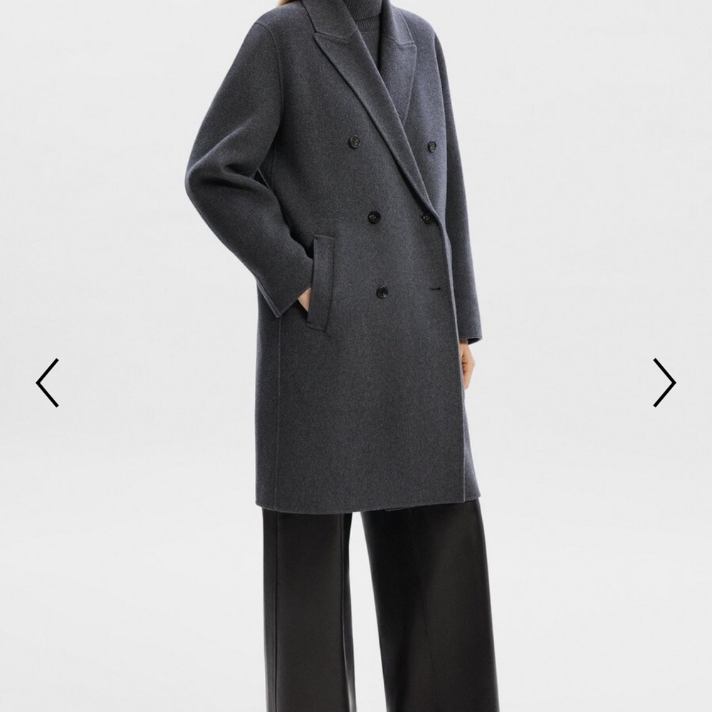 THEORY Double-Breasted Gray Wool Coat. NWOT. Just removed the tag! Sold for $995
